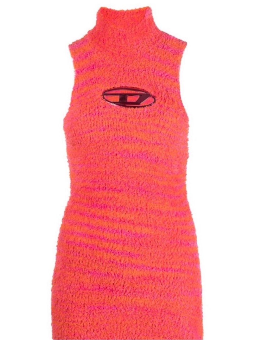 Diesel M-Leros Logo plaque toweling dress - Picture 2 of 6
